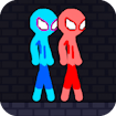 Red and Blue Stickman Rope Arena Adventure