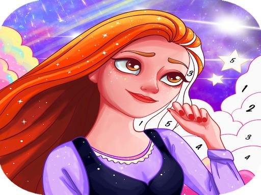 Princess coloring game for girls  Paint Color Boo Race