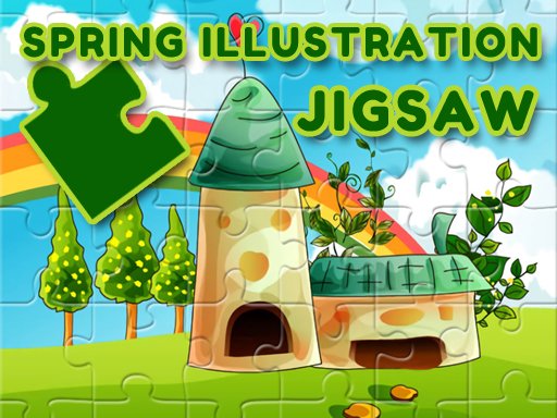 Spring Illustration Puzzle Jump