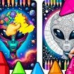 Aliens - Coloring Galaxy Page Island Master