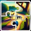 Cats and Dogs Slide Puzzle Land