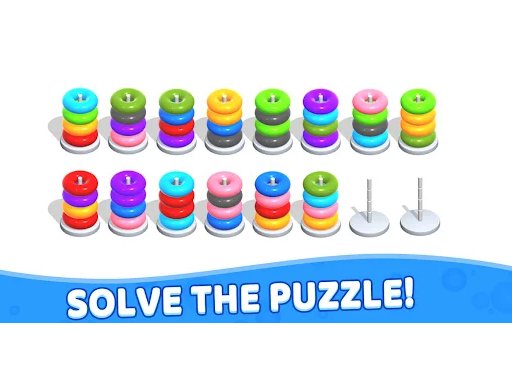 Color Hoop Stack  Puzzle Quest