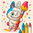 Labubu Doll Coloring Book for Kids Race