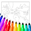 World Map Coloring For Kids Quest