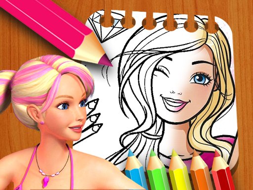 Barbie Doll Coloring Book Race Mission