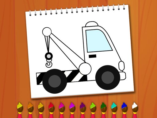 Coloring Book Excavator Trucks Fun Battle