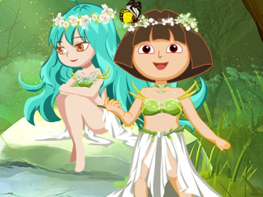 Dora With Wizard In Forest Legends