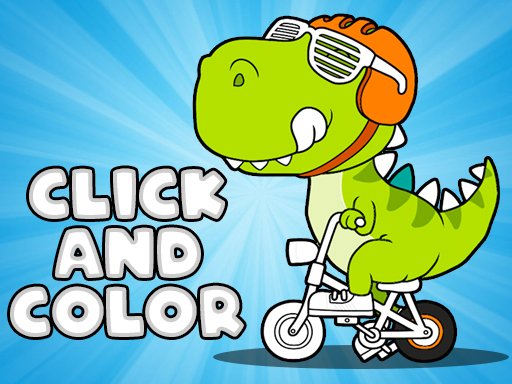 Click And Color Dinosaurs Race Island